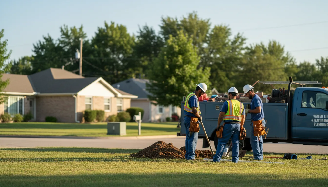 Residential water line and bathroom plumbing service in Riley, IN